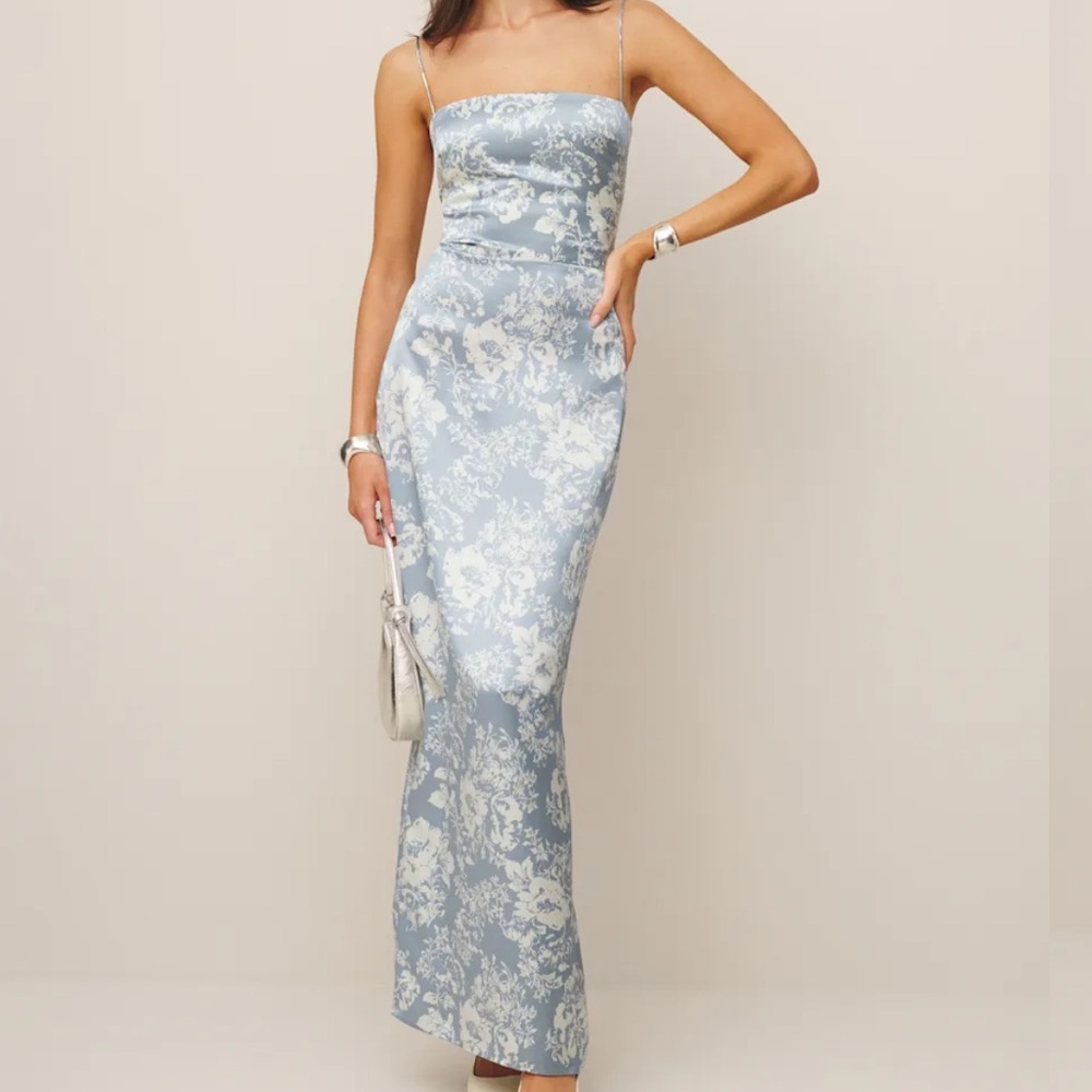 Reformation Frankie Silk Dress - Porcelain